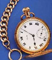 CORALIN SAVONETTE HERRENTASCHENUHR, SCHWEIZ/ENGLAND UM 1914, METALLGEH. VON DENNISON, GG- AUFL. (10 JAHRE GARANTIE BEI FERTIGST.), AN ROSE-G. ...