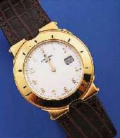 JUNGHANS MEGAQUARTZ HERRENARMBANDUHR, DEUTSCHLAND UM 1994, METALL HARTVERG., EDEL- ST.-BODEN GEDR., SAPHIRFLACHGL., LEDERB. M. INTEGR. ...