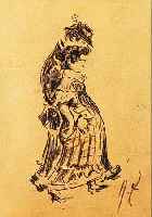 ZILLE, HEINRICH, 1858-1929, SPAZIERENDES PAAR, KOHLEZEICHNUNG, RE. U. MONOGR., PAPIER ALTERSBEDINGT GEBRäUNT, CA. 21 X 12 ...