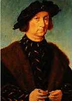 UNBEK. KüNSTLER, ENDE 19. JH., BILDNIS EINES VORNEHMEN RATSHERREN DER DüRER-ZEIT MIT PELZKRAGEN, SCHWARZEM BARETT UND PERLENKETTE IN DER ...