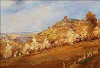 WOLLENSACK, K., ERSTE HäLFTE DES 20. JH., BLICK AUF EIN DORF, ÖL/LWD. SIGN. U. DAT. (19)49, CA. 50 X 60 CM, R.