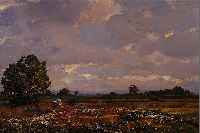 STOCKMANN, HERMANN, 1867 PASSAU-1938 MüNCHEN, DIE MOORWIESE, LANDSCHAFT IM DACHAUER MOOR, ...