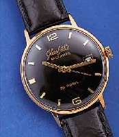 GLASHÜTTE HERRENARMBANDUHR SPEZIMATIC, DEUTSCHLAND UM 1968, METALL ROTVERG., EDELST.-BODEN GEDR., UHR WURDE üBERH., BLATT REST., KAL. ...