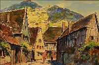GRAF, KARL, 1902 ROTHENBURG-1986 SPEYER, ANSICHT VON LEINSWEILER, AQUARELL AUF PAPIER, LI. U. SIGN., RE. U. BETITELT UND DAT. 46, CA.34 X 48 CM, ...