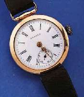 ZENITH FRüHE ARMBANDUHR, FüR DEN RUSS. MARKT UM 1914, RG 583/000, BODEN U. GLASR. GEDR., SCHARNIERBANDANST., ORIG.-EMAILBL., FEIN ...
