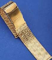 GOLDBAND FüR HERRENARMBANDUHR, GG 585/000, STEGBR. 18 MM, L. VON STEG ZU STEG CA. 15 CM, AN FALTSCHL. VERL., AUFGEARB., CA. 36 G