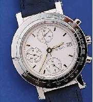 MASERATI ARMBANDCHRONOGRAPH, DESIGN GLEICH- N. AUTOFIRMA, MODELL NEPTUN, EDELST. POL., BEIDS. MINERALFLACHVERGL., LEDERB. M. STIFT- SCHL., ...