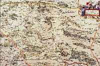 KOLOR. KUPFERSTICHK., V. J. JANSONIUS, CA. 1650, STITIA VULGO STEYRMARCK, MIT PRACHTVOLL KOLOR. KARTUSCHE RE. O., GUTES EXEMPLAR, ...