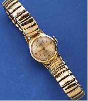 KONVOLUT: 4 DAMENGOLDUHREN, ALLE GG 585/000,1 X ETERNA, UM 1935, FORMANKERW., 15 ST., BLATT ALTERSBED. FARBL. GET., LEDERB., 1 X KIENZLE ...