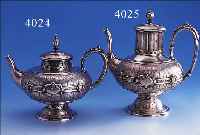 TEEKANNE, DEUTSCH, BREMEN, 800ER SILBER, REINER KLASSIZISMUS, WILKENS, REICH GRAVIERT, IN KATUSCHE NAMENSMONOGR. CO LEGIERT, CA. 620 G, H. ...