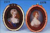 MINIATURMALEREI, DEUTSCH, UM 1900, BILDNIS DER JOHANNA SOPHIA ALBRECHT, GOUACHE AUF ELFENBEIN, IM OVAL CA. 6,5 X 4,5 CM, R.