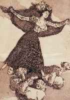 GOYA, FRACISCO JOSE, 1746 - 1824, "VOLAVERUNT", RADIERUNG AUS "LOS CAPRICHOS", CA. 22,5 X 17,5 CM, UNTER GLAS, R.