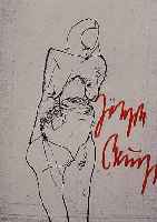 BEUYS, JOSEPH, 1921 - 1986, "MäDCHEN", OFFSETLITHOGRAPHIE NACH EINER ZEICHNUNG AUS DEN 50ER JAHREN, HANDSIGNIERT, 23,5 X 16,5 ...