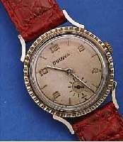 BULOVA ARMBANDUHR, USA UM 1950, WG-FILLED, BODEN GEDR., ORIG.-BLATT FL., RUNDANKERW., 21 ST., HANDAUFZUGKAL. 10AK, SCHR.-UNR., BREG.-SPIR., ...