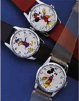 KONVOLUT: COMICARMBANDUHREN WALT DISNEY PROD., SCHWEIZ ENDE 60ER JAHRE, VERSCH. MOTIVE (MICKEY MOUSE, DONALD DUCK, MINNIE MOUSE, PLUTO), ALLE ...