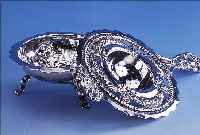 TEESIEB MIT TROPFSCHALE, KOPENHAGEN DAT. 1914,830ER SILBER, WARDEINMARKE HEISE, MEISTER- MARKE IAS =JACOB MAGNUS STEFFENSEN, BAROCKSTILTREIBARBEIT, ...