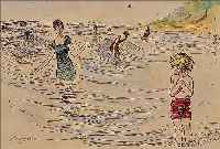 SECHS ILLUSTRATIONEN AUS PUNCH UND ENGLISH CHARIVARI, UM 1910-20, MIT VERSCH. SPORT- DARSTELLUNGEN, TEILS KOLORIERT, VERSCH. GRößEN