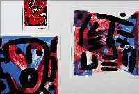 PENCK, A.R., ZWEI FARBLITHOGRAPHIEN UND EIN MULTIPLE, ZWEI FARBLITHOS AUS ENGEL JE CA. 26 X 26 CM, MULTIPLE HANDSIGN., PP, U.GL., R.