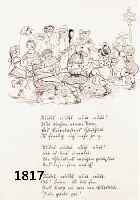 ZILLE, HEINRICH, 1858-1929, LITHOGRAPHIE AUS: KOMM, KALINKEN, KOMM, PAPIER LEICHT GEBRÄUNT, CA. 46 X 36 CM, TITEL: DER TANZ UM DIE FLASCHE, ...