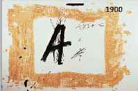 TAPITAPIES, ANTONI, KOMPOSITION MIT GROßEM A, LITHOGRAPHIE IN SCHWARZ UND BRAUN, BLATTGR. CA. 55 X 75 CM, WVZ G.639