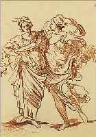 ZUSCHREIBUNG: ANSELM FEUERBACH, ZWEI RöMERINNEN, TUSCHFEDER- UND BLEISTIFT- ZEICHNUNG, CA. 20 X 17 CM, PP, U.GL., R.