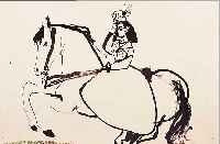 PICASSO, PABLO, 1881 - 1973, DAME UND PFERD, FARBLITHOGRAPHIE AUS TORROS UND TOREROS, IM STEIN DATIERT 10.3.59, 26,5 X 36,5 CM