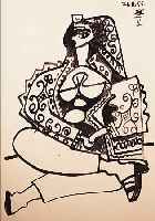PICASSO, PABLO, 1881 - 1973, ODALISKE, LITHOGRAPHIE AUF BüTTEN AUS DER SUITE: CAR- NET DE LA CALIFORNIE VON 1957, I. D. DAR- STELLUNG ...