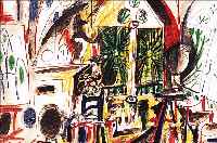 PICASSO, PABLO, 1881 - 1973, ATELIER, FARBLITHOGRAPHIE AUF VèLIN AUS DER SUITE: CARNET DE LA CALIFORNIE VON 1957, I. D. DARSTELLUNG ...