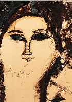 MODIGLIANI, AMEDEO, 1884 - 1920, MäDCHEN- KOPF, FARBLITHOGRAPHIE (NACH EINER FARB- ZEICHNUNG I. MISCHTECHNIK) AUF ARCHES-BüTTEN AUS DER ...