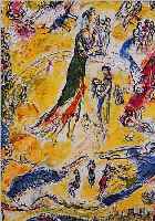 CHAGALL, MARC, 1887 - 1985, "LAUTEN- SPIELERIN", FARBOFFSET, CA. 27 X 22,5 CM, PP., UNTER GLAS, R.