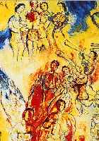 CHAGALL, MARC, 1887 - 1985, "MUSIKANTEN", FARBOFFSET, CA. 27 X 22,5 CM, PP., UNTER GLAS, R.