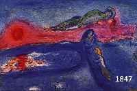 CHAGALL, MARC, 1887 - 1985, KONVOLUT AUS ZWEI FARBOFFSETS AUS "DAPHNIS UND CHLOE", VON 1961, "DIE ERKENNTIS CHLOES", ...