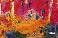 CHAGALL, MARC, 1887 - 1985, KONVOLUT AUS ZWEI FARBOFFSETS AUS "DAPHNIS UND CHLOE" VON 1961, "TEMPEL UND GESCHICHTE D. ...