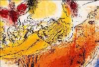 CHAGALL, MARC, 1887 - 1985, "DER AKKORDEON- SPIELER", FARBLITHOGRAPHIE, 1957 AUS "LASSAIGNE", MOURLOT NR. 204, CA. 23 X ...