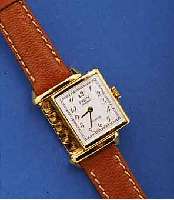 PIQUOT DAMENARMBANDUHR MERIDIEN, SCHWEIZ UM 1999, METALL-WENDEGEH. HARTVERG., LEDERB., ORIG.-ETUI, HIGH-TECH-QUARTZWERK, EZ 1