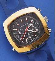 ARMBANDCHRONOGRAPH, SCHWEIZ UM 1972, KUNST- STOFFGEH., BODEN GEGEN LüNETTE 4-FACH VERSCHR.KAUTSCHUKBAND, ETUI, SCHWEIZER STIFTENANKERW.,HANDAUFZUG, ...