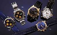 ORATOR ARMBANDCHRONOGRAPH AUTOMATIK VOLLKALEN-DER INCLUSIVE MONDPHASE, SCHWEIZ UM 1995, METALL HARTVERG., BEIDS. BOMB. MINERALVERGL., KORREKTURDR. ...