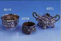 SALZSCHäLCHEN, RUßLAND UM 1900/05, 84ER SILBER, FEINES CLOISSONEE, MEISTERMARKE ALEX. KARLOWITSCH PETERSBURG, H CA. 2.3 CM, D CA. 4.5 ...