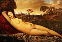 FIEGERT, KOPIST ANFANG 20. JH., QUALITäTS- VOLLE KOPIE DER LIEGENDEN VENUS NACH GIORGIONE, ÖL/LWD. (L. ALTERSSPUREN), SIGN. U. BEZ., ...