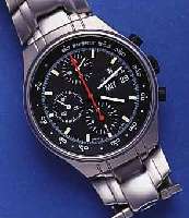 PRESTIGE WAPRESTIGE WATCH INTERNATIONAL ARMBANDCHRONO- GRAPH, SCHWEIZ UM 1997, EDELST. MATT. INCL. EDELST.-BAND M. SICHERHEITSFALTSCHL., GEH. ...