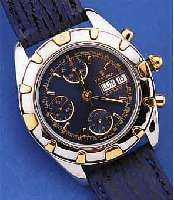 FESTINA ARMBANDCHRONOGRAPH AUTOMATIK, SCHWEIZ UM 1999, EDELST. POL., BODEN U. KRONE GESCHR., BEI FERTIGST. WASSERD. BIS 100 M, DREHLüNETTE ...
