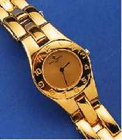 BAUME & MERCIER DAMENARMBANDUHR, SCHWEIZ UM 1994, METALL HARTVERG. INCL. GLIEDERB., FALT- SCHL., EDELST.-BODEN GEDR., SAPHIRFLACHGL., STD.-ZEICHEN ...