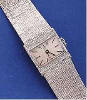 GHC DAMENGOLDBANDUHR, DEUTSCHLAND UM 1969, WG 585/000 RHOD., BODEN GEDR., FORMANKERW., VON INTEX, 17 ST., HANDAUFZUG, INCABL., L. CA.17,2 CM, CA. ...