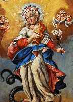 UNBEK. KüNSTLER D. 18. JH., QUALITäTSVOLLE DARSTELLUNG DER MARIA IMMACULATA, ÖL/LWD. (REST.), UNSIGN., 51,5 X 36 CM, R.