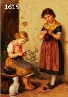 ZIMMERMANN, S. ODER L., MüNCHENER GENREMALER, WOHL MITTE 20. JH., IDYLLE MIT ZWEI SCHWESTERN UND WEISSE KATZE, ÖL/HOLZ, SIGN. U. ...