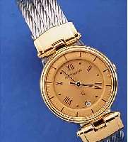 PHILIPPE CHARRIOL DAMENARMBANDUHR, QUARTZ, GEH. EDELSTAHL INCL. FLECHTBAND M. SICHER- HEITSVERSCHLUß, Z. T. VERG., ANZ. V. STD., MIN., ...