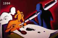 KOSTABI, MARK, GEB. 1960 ESTLAND, LEBT IN NEW YORK, FARBOFFSET, HANDSIGN. UND NUM. 97/100, DATIERT 1993, CA. 70 X 100 CM