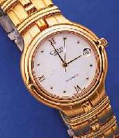 CAMY HERRENARMBANDUHR AUTOMATIK, SCHWEIZ UM 1994, EDELST., BEIDS. MINERALFLACHVERGL., BAND U. GEH. HARTVERG., TEILW. SAT., TEILW. POL., 21 ...