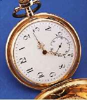 HERRENTASCHENUHR, SCHWEIZ/DEUTSCHLAND UM 1910, RG 585/000, BEIDE SCHALEN SYM. GUILL., MONOGR.-SPIEGEL RUND AUFGES., EMAILBL., ZEI- GERSTELLSCH. ...