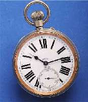 HERRENTAHERRENTASCHENUHR 8-TAGEWERK, NICKEL, EMAIL- BL. FEIN HAARR., FETTE STD.-ZEICHEN, GEBL. STAHLZEIGER, WOHL ALS DIENSTUHR KONZIPIERT (BÜRO, ...